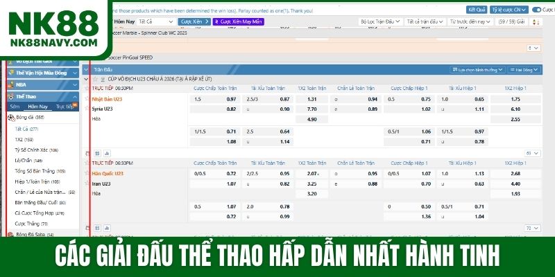 Các giải đấu thể thao hấp dẫn nhất hành tinh